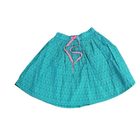 ⭐️NWT Taboo Ikat Teal Blue Patterned Cotton Skirt - Picture 1 of 3